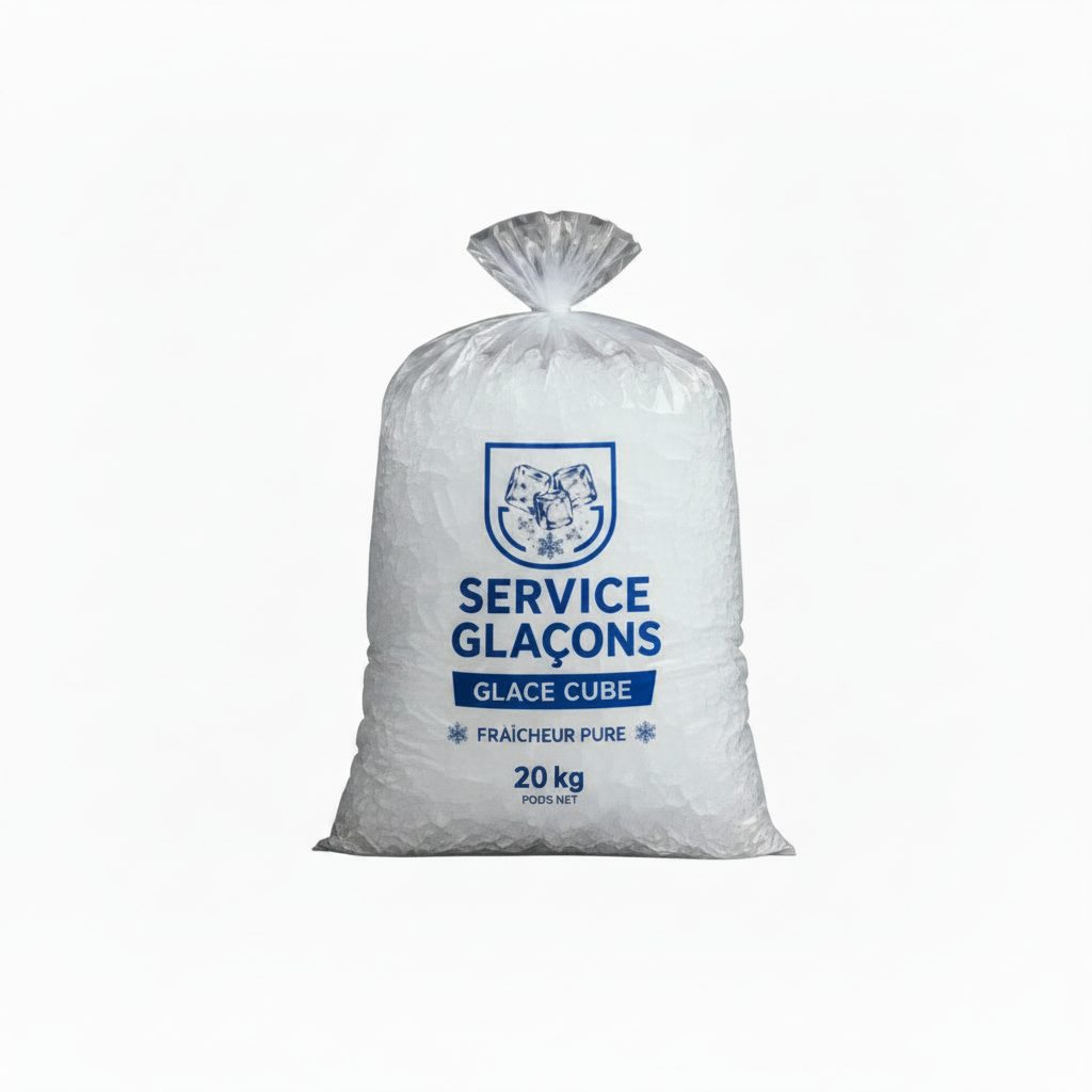 Glaçons en cube – Sac de 20 kg